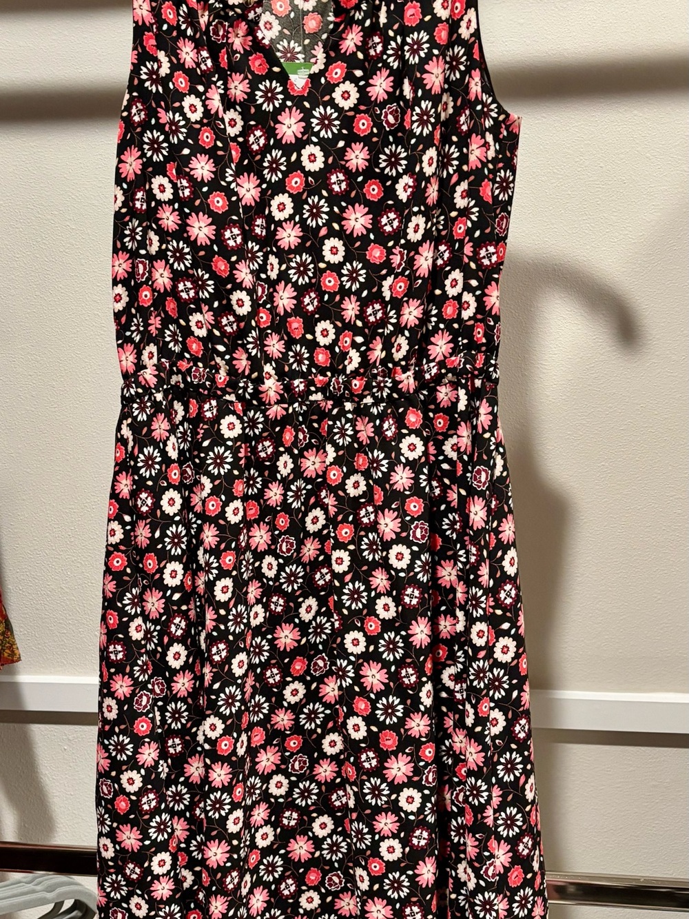 kate spade Black Floral Sleeveless Dress with Pink & White Flowers